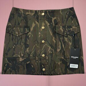 Saint Laurent Camouflage Mini Skirt